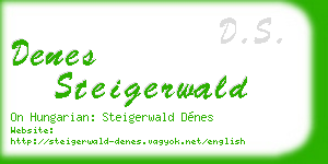 denes steigerwald business card