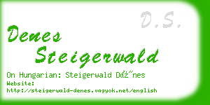 denes steigerwald business card